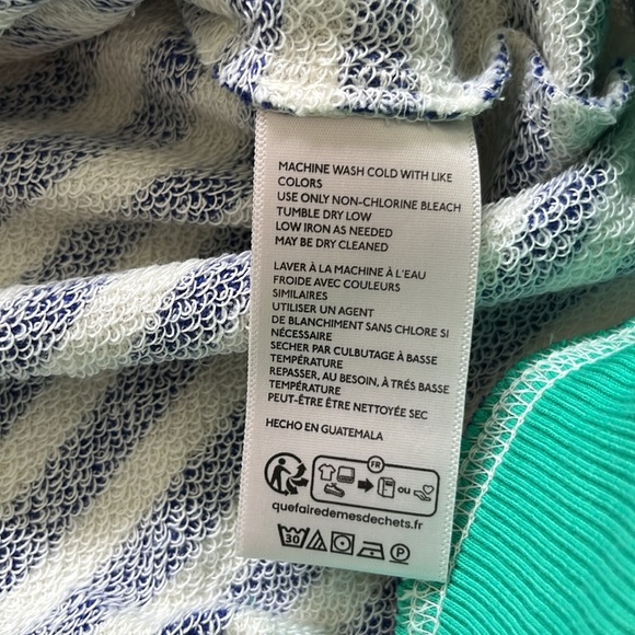 Free People Classic Striped Sweater Crewneck Oversize Baggy Cotton Women XS NWOT - Picture 11 of 13